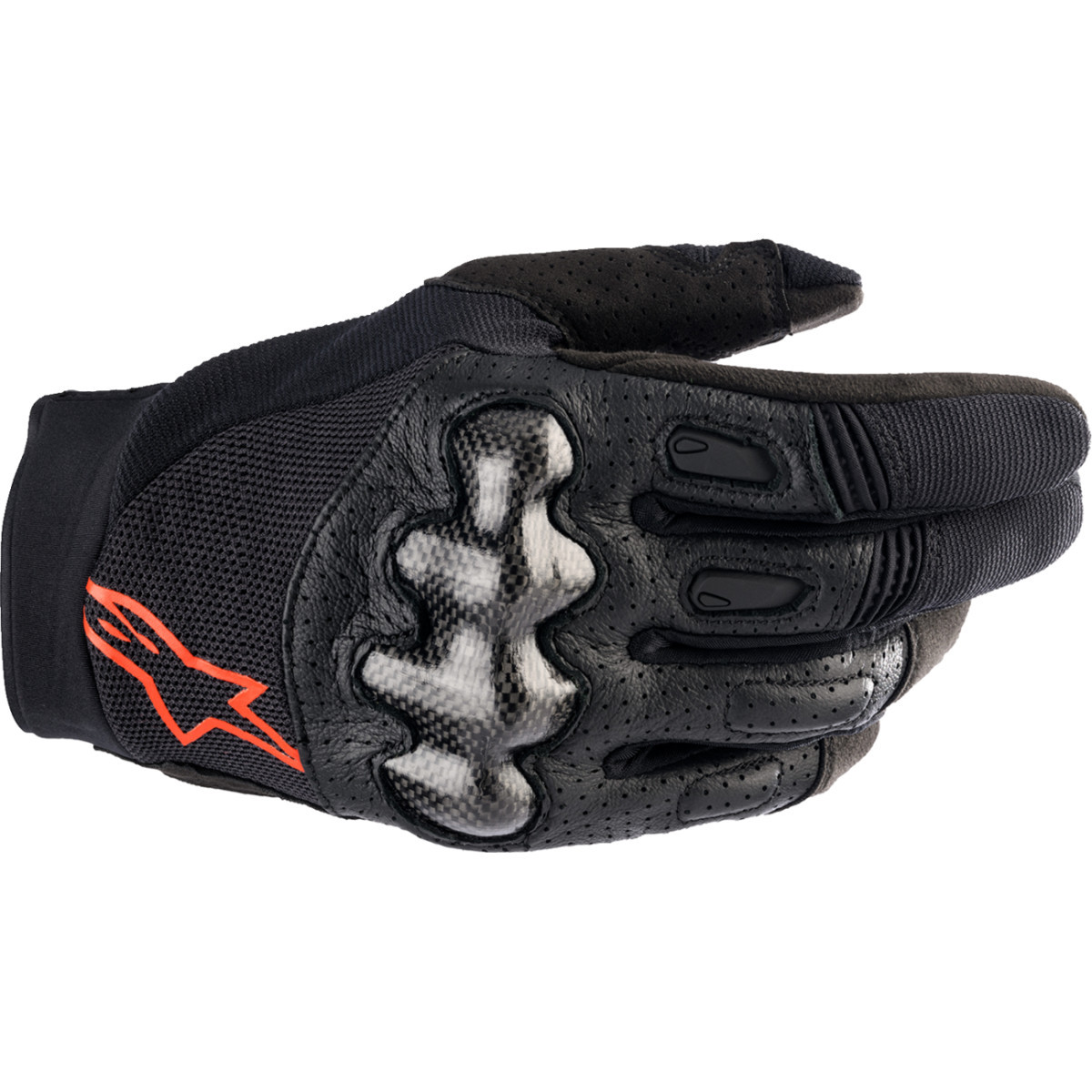 Alpinestars #3565023-1030-2X - Megawatt V2 Gloves - Black/Fluo Red - 2XL