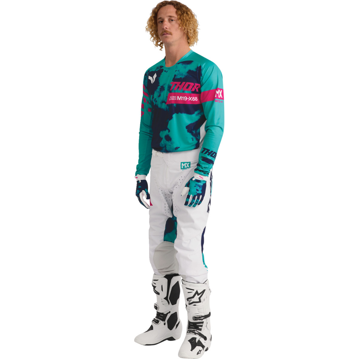 Thor - Launchmode Bleach Gloves - White/Aqua - XL