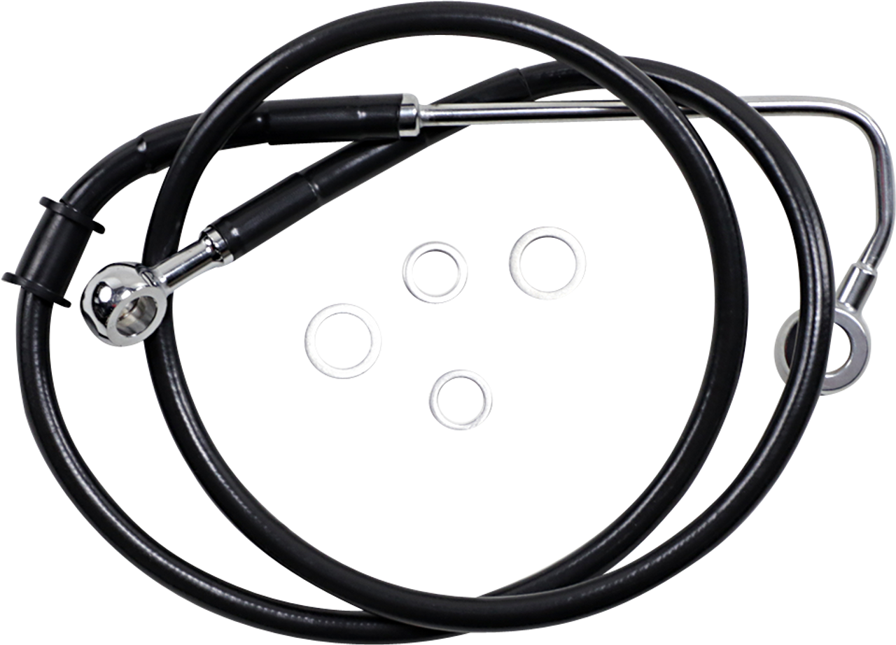 Brake Line - +4" - Black - 15-17 Softail