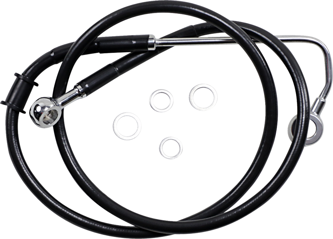 Drag Specialties Brake Line - +6" - Black - '15-'17 Softail