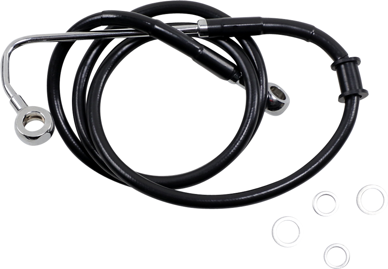 Brake Line - +8" - Black - 15-17 Softail