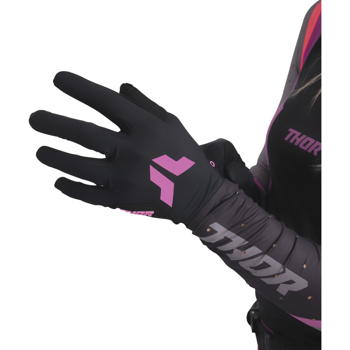 Thor - Women's Sportmode Iconic Gloves - Black/Orchid - XL