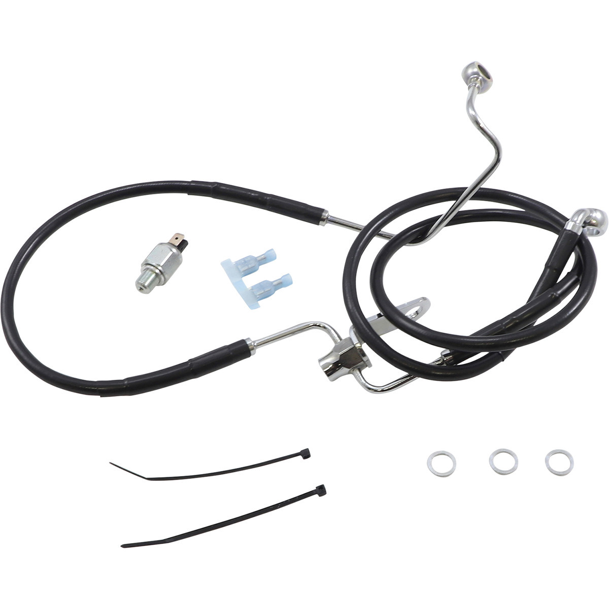 Drag Specialties - Brake Line - Rear - Black - +3" Non ABS