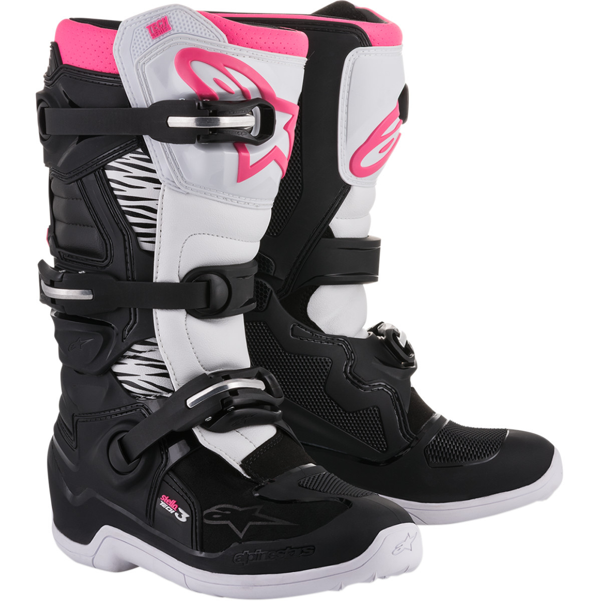Alpinestars #2013218-130-7 - Stella Tech 3 Boots - Black/White/Pink - US 7 / EU 38