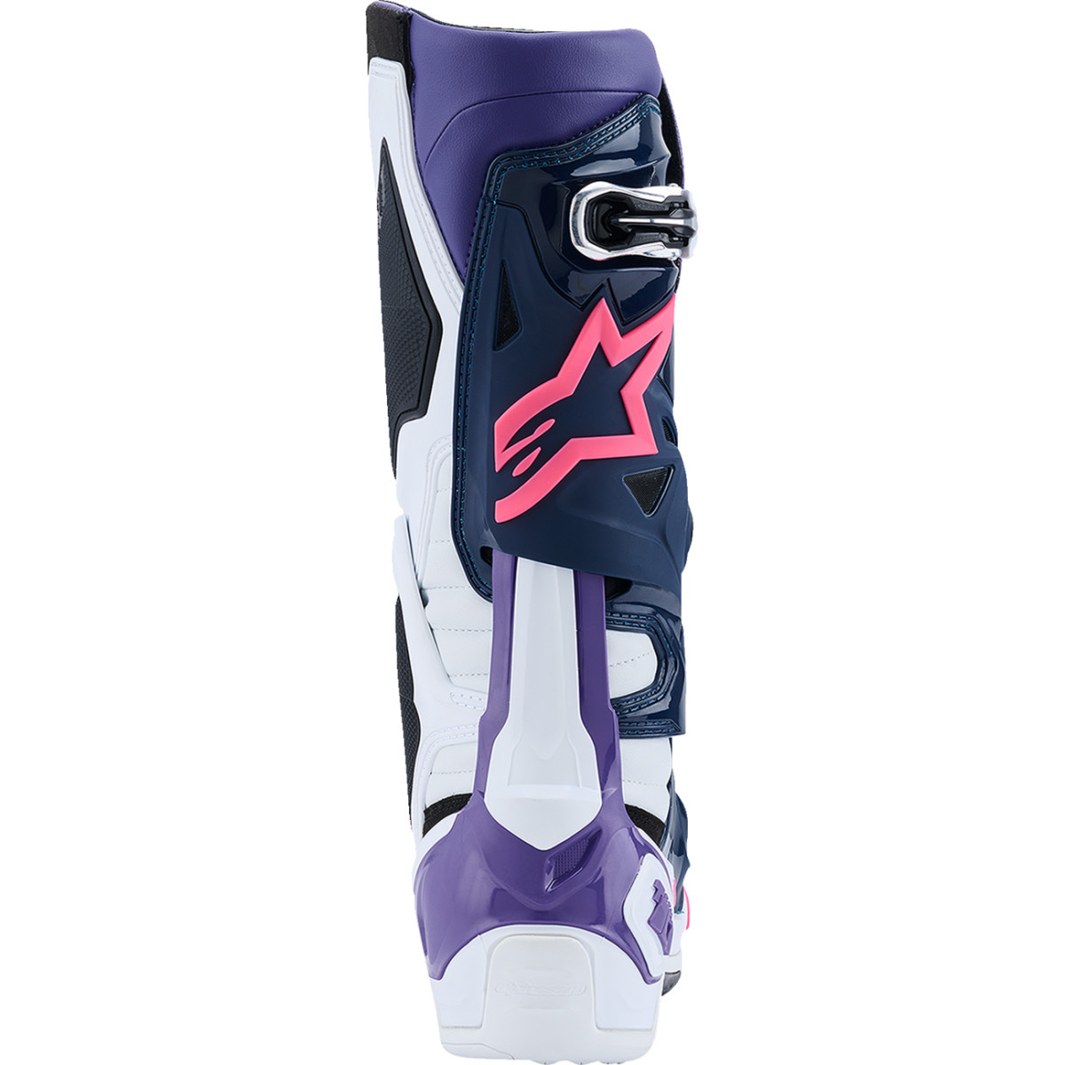 Alpinestars #2010020-2780-7 - Tech 10 Boots - White/Violet/Navy/Pink Fluorescent - US 7 / EU 40.5