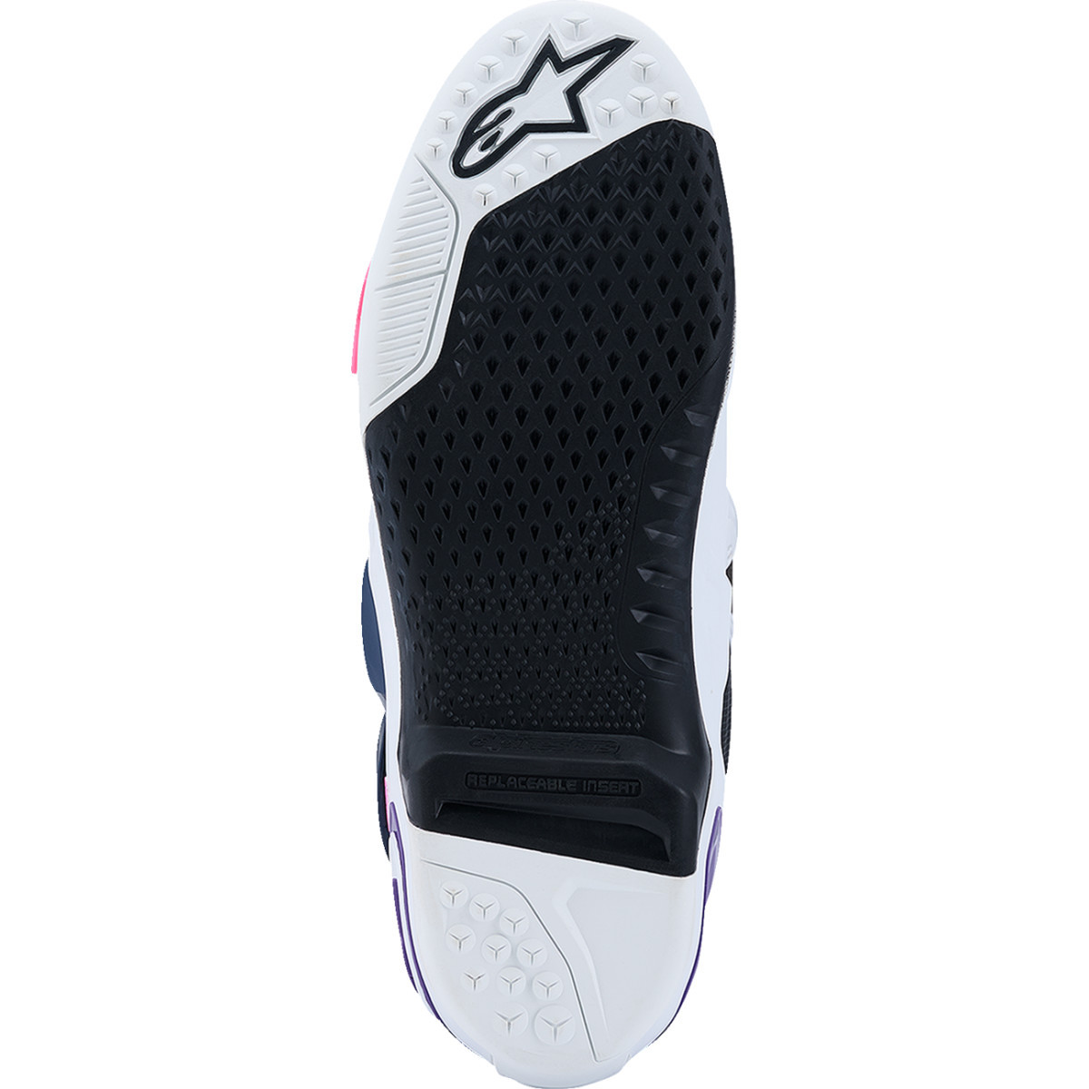 Alpinestars #2010020-2780-7 - Tech 10 Boots - White/Violet/Navy/Pink Fluorescent - US 7 / EU 40.5