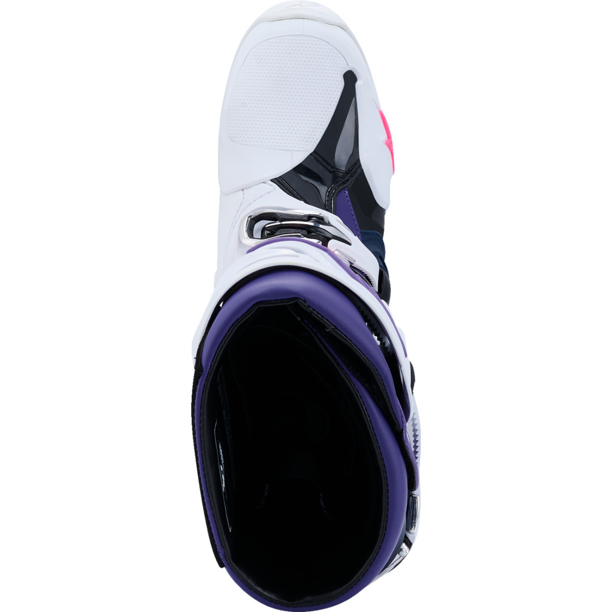 Alpinestars #2010020-2780-7 - Tech 10 Boots - White/Violet/Navy/Pink Fluorescent - US 7 / EU 40.5