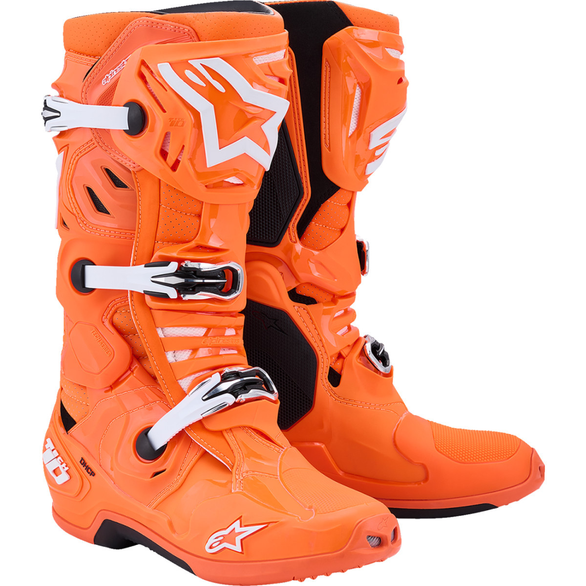 Alpinestars #2010520-4512-10 - Tech 10 Supervented Boots - Fluorescent Orange/Black/White - US 10 / EU 44.5