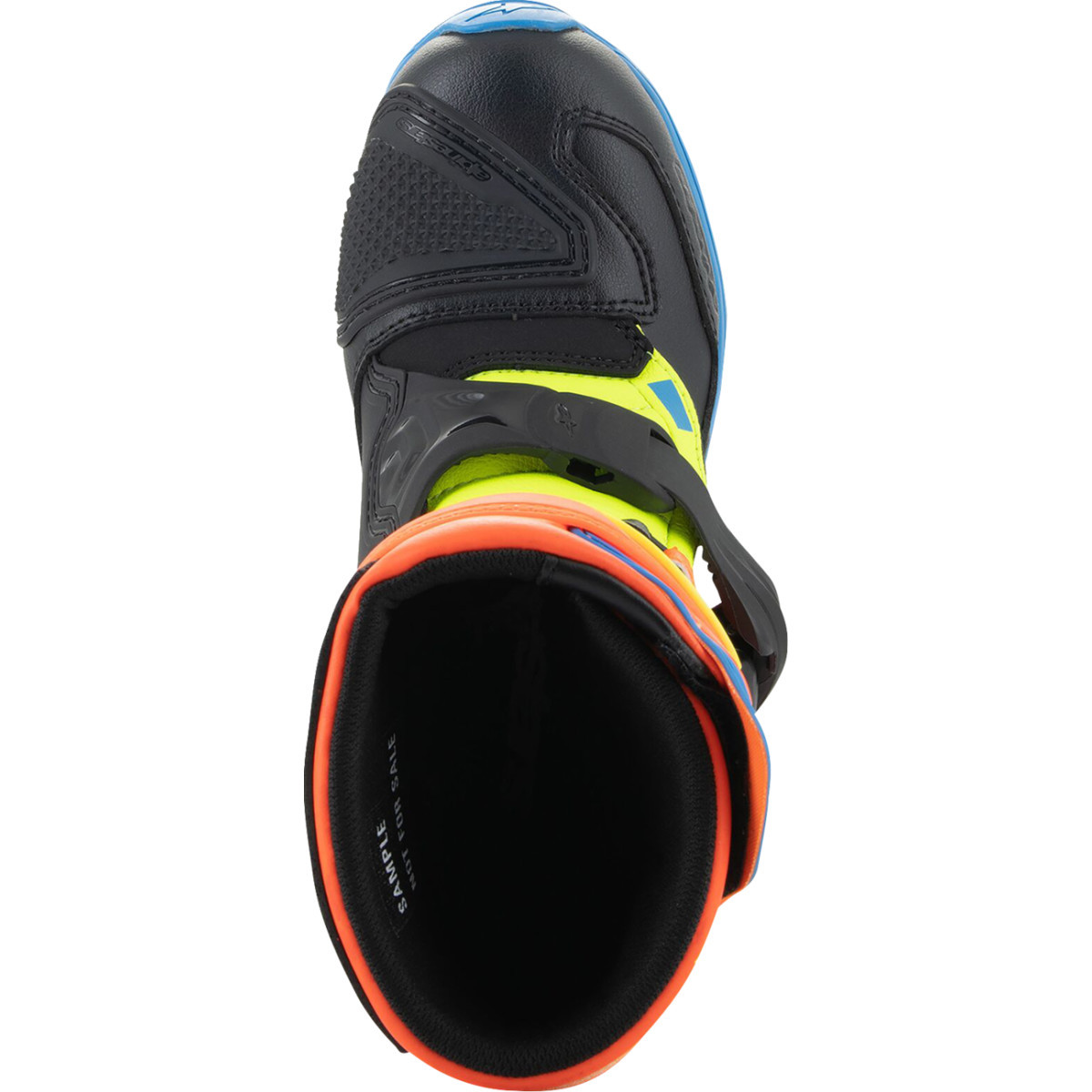 Alpinestars #2014524-4755-11 - Kids Tech 3S Boots - Fluorescent Orange/Fluorescent Yellow/Blue - US 11 / EU 29