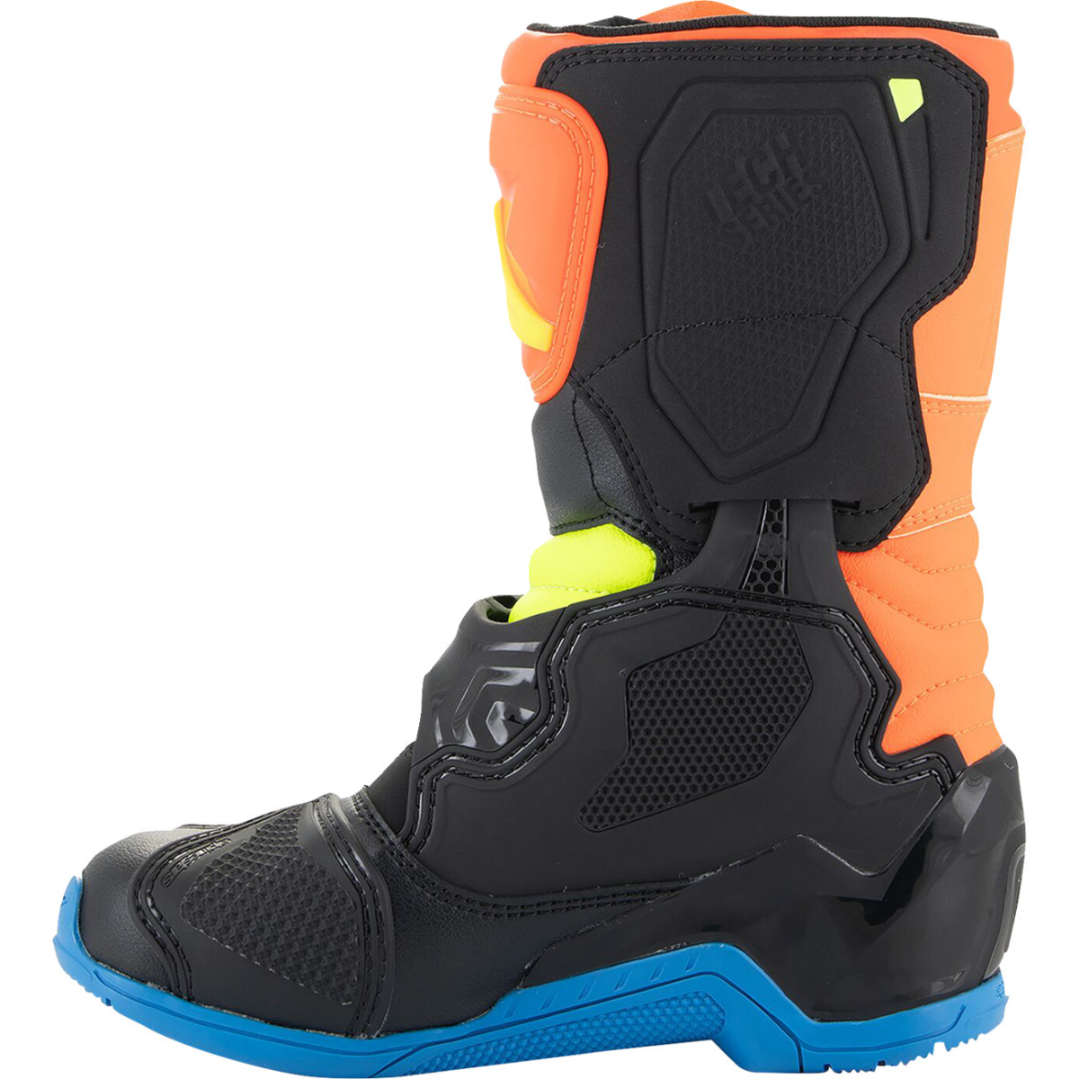 Alpinestars #2014524-4755-1 - Kids Tech 3S Boots - Fluorescent Orange/Fluorescent Yellow/Blue - US 1 / EU 33