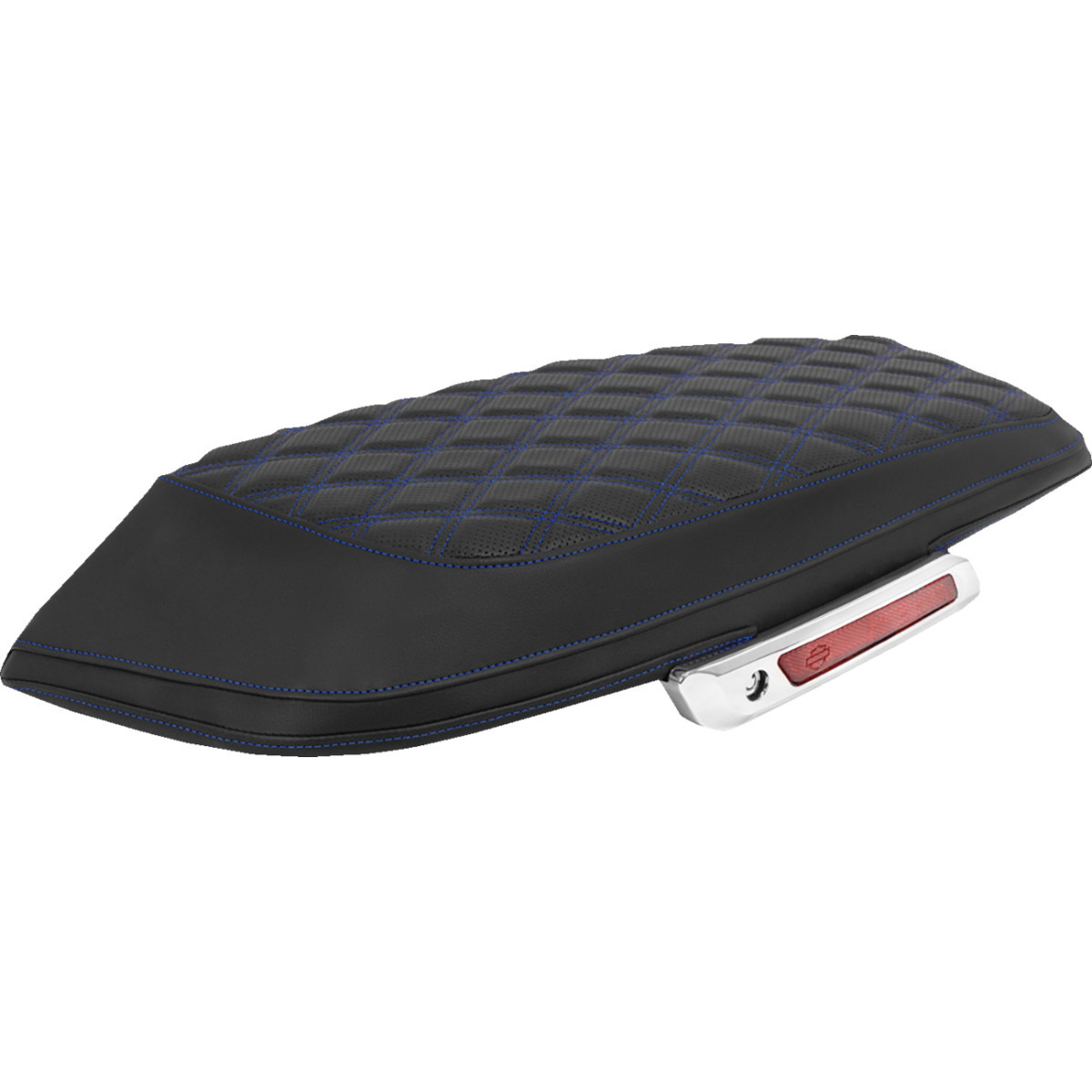 Saddlemen #L870-23-18401 - Saddlebag Lid Covers - Lattice - Blue Stitch - FLH/FLT '23-'25