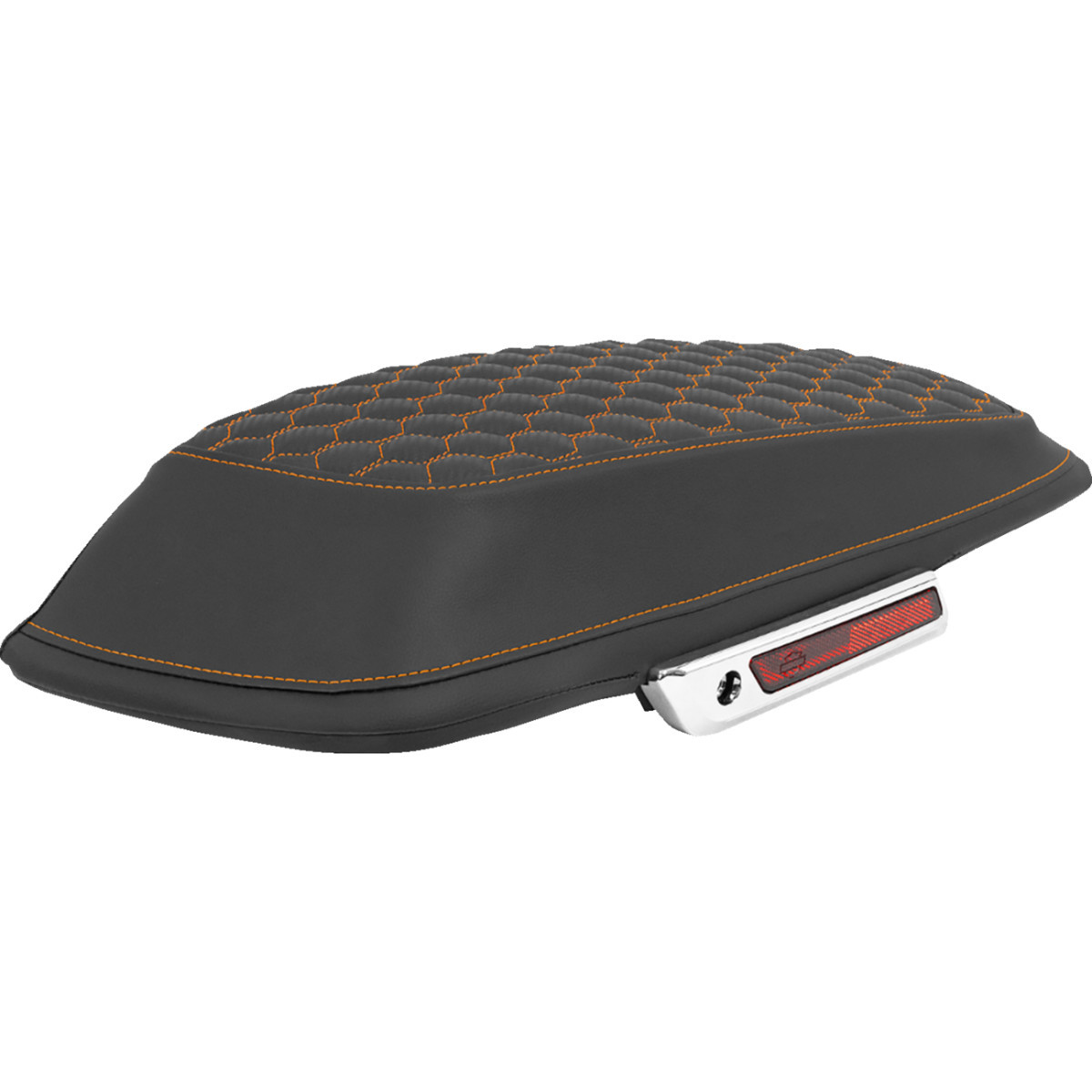 Saddlemen #L870-14-19003 - Saddlebag Lid Covers - Honeycomb - Orange Stitch - FLT/FLH '14-'25