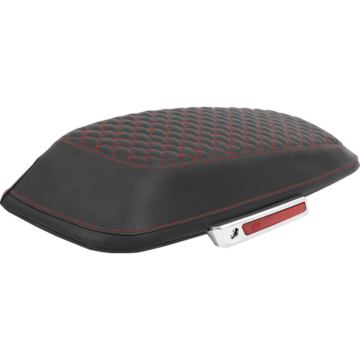 Saddlemen #L870-14-20904 - Saddlebag Lid Covers - Dragon Scale - Red Stitch - FLH/FLT '14-'25