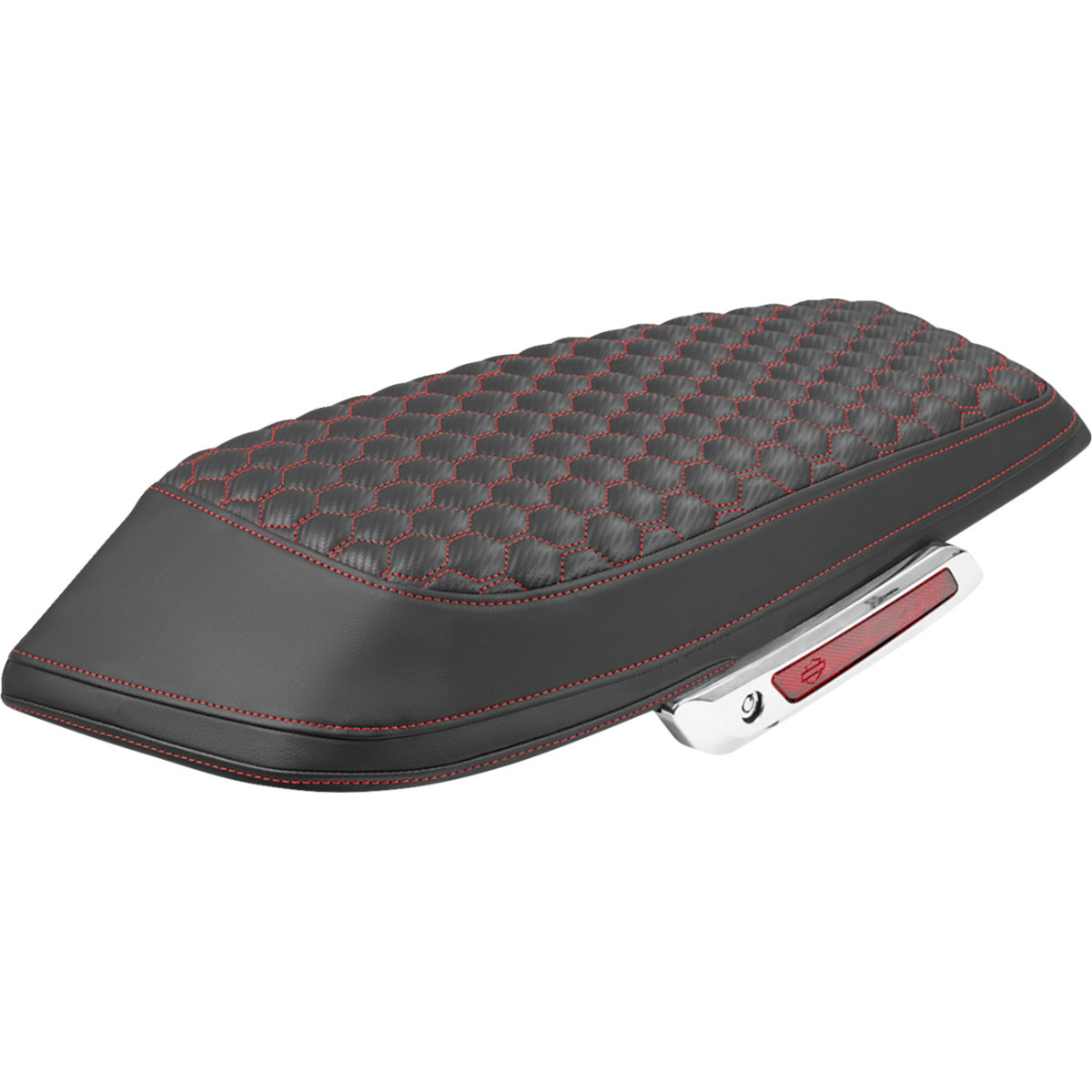 Saddlemen #L870-23-19004 - Saddlebag Lid Covers - Honeycomb - Red Stitch - FLH/FLT '23-'25