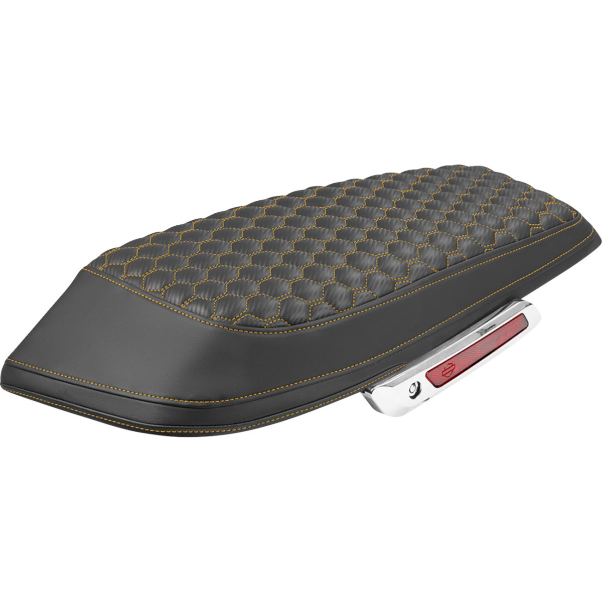 Saddlemen #L870-23-19007 - Saddlebag Lid Covers - Honeycomb - Gold Stitch - FLH/FLT '23-'25