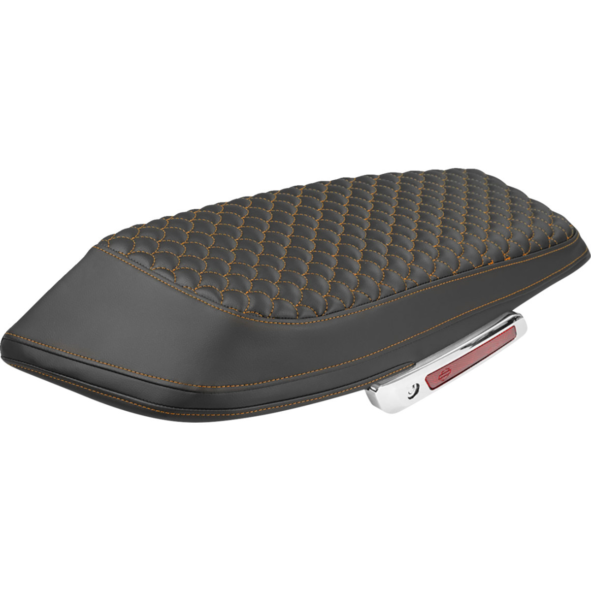 Saddlemen #L870-23-20903 - Saddlebag Lid Covers - Dragon Scale - Orange Stitch - FLH/FLT '23-'25
