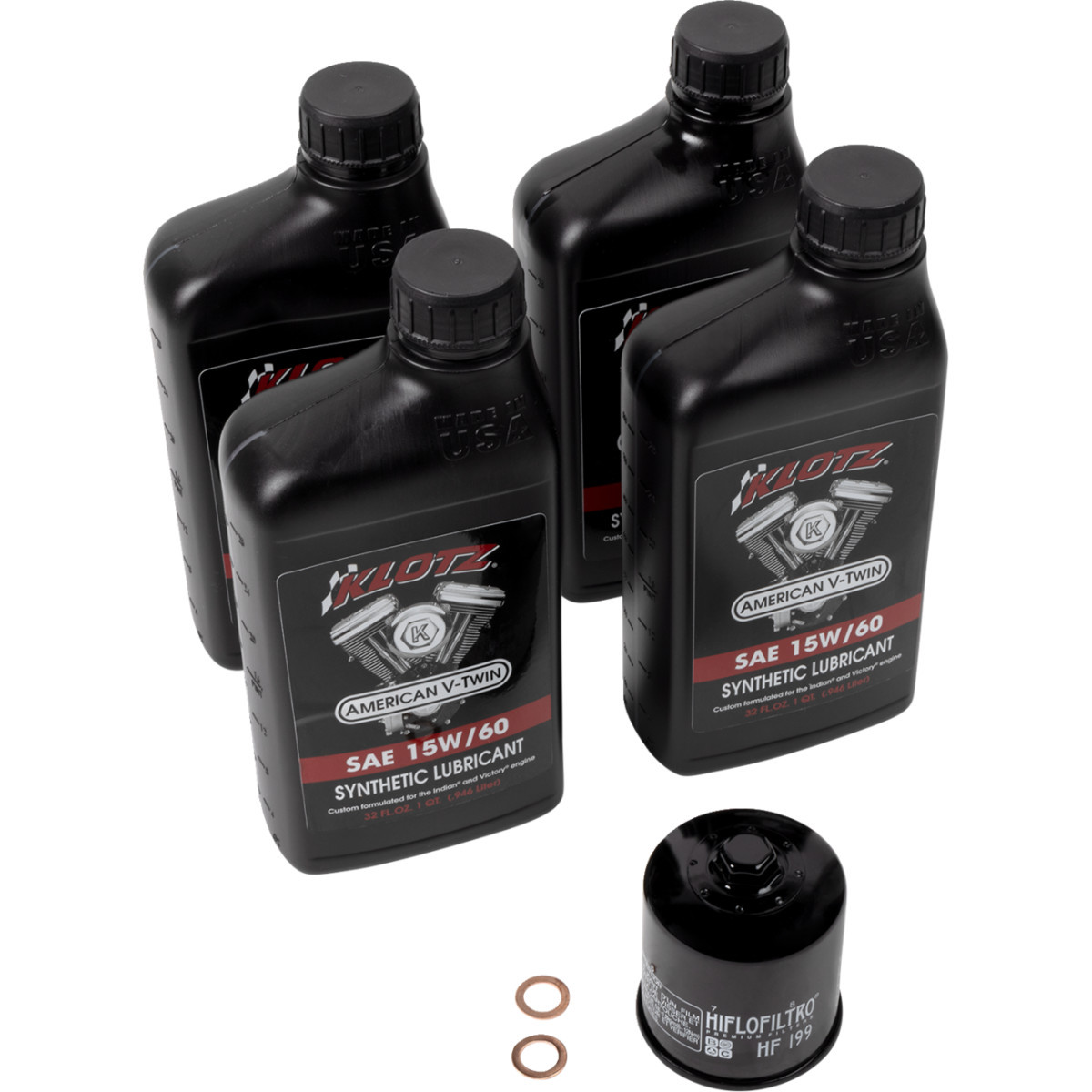 Klotz OIL #KH-120 - Oil Change Kit - Indian Scout - 15W-60