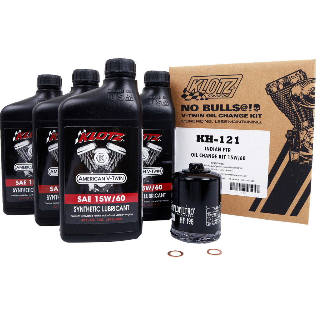 Klotz OIL #KH-121 - Oil Change Kit - Indian FTR - 15W-60