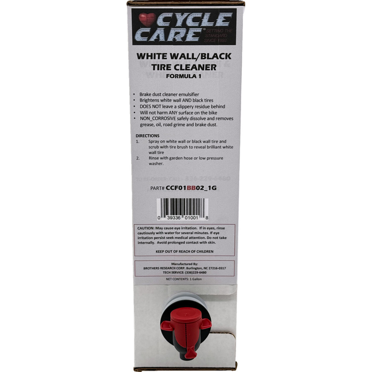 Cycle Care Formulas #CCF01BB02_1G - Formula 1 Wheel & Tire Cleaner - Bag in Box - 1 US gal.