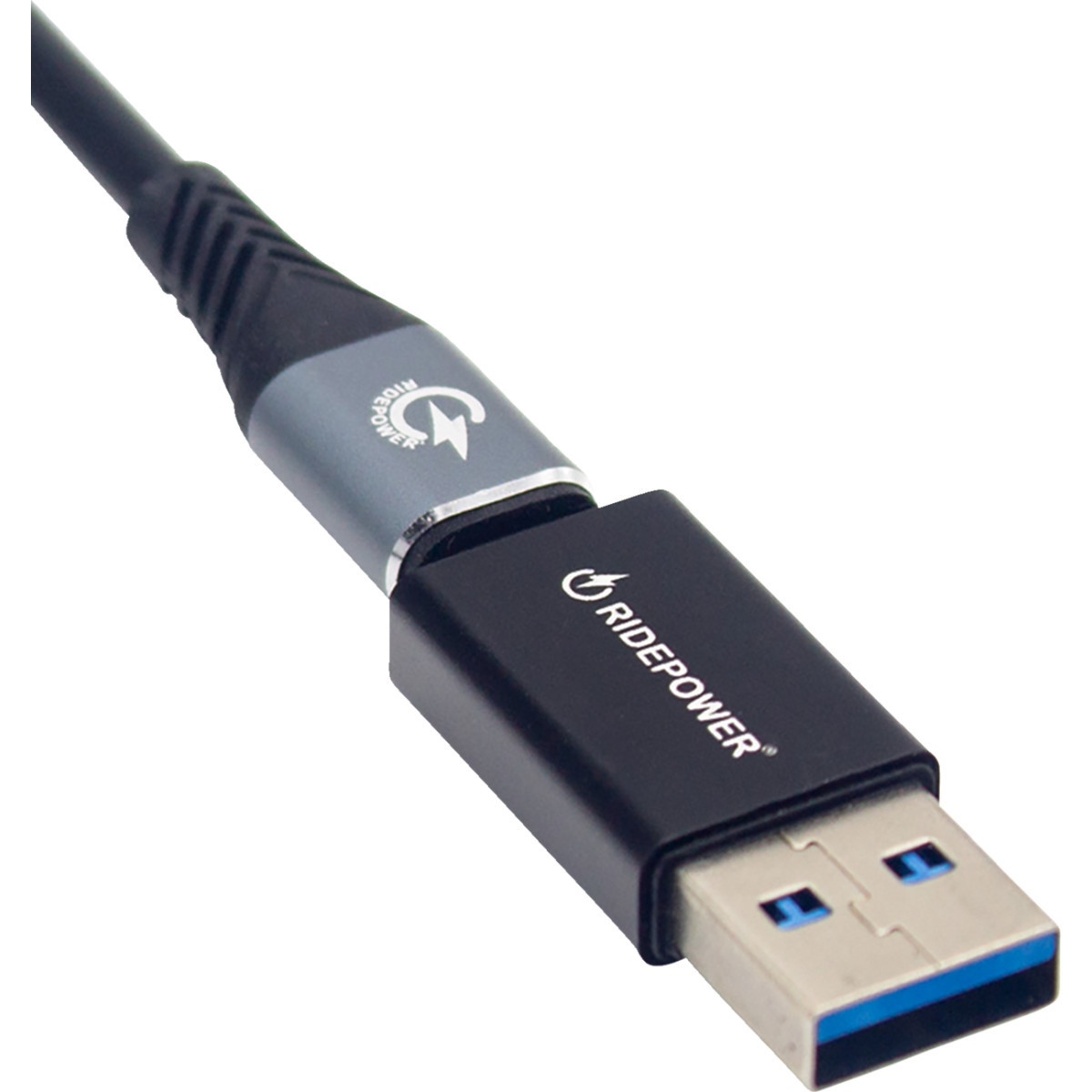 Ridepower #RPUSBUSBCADPT - Male USB to Female USB-C Adapter - Power - Compact - Black