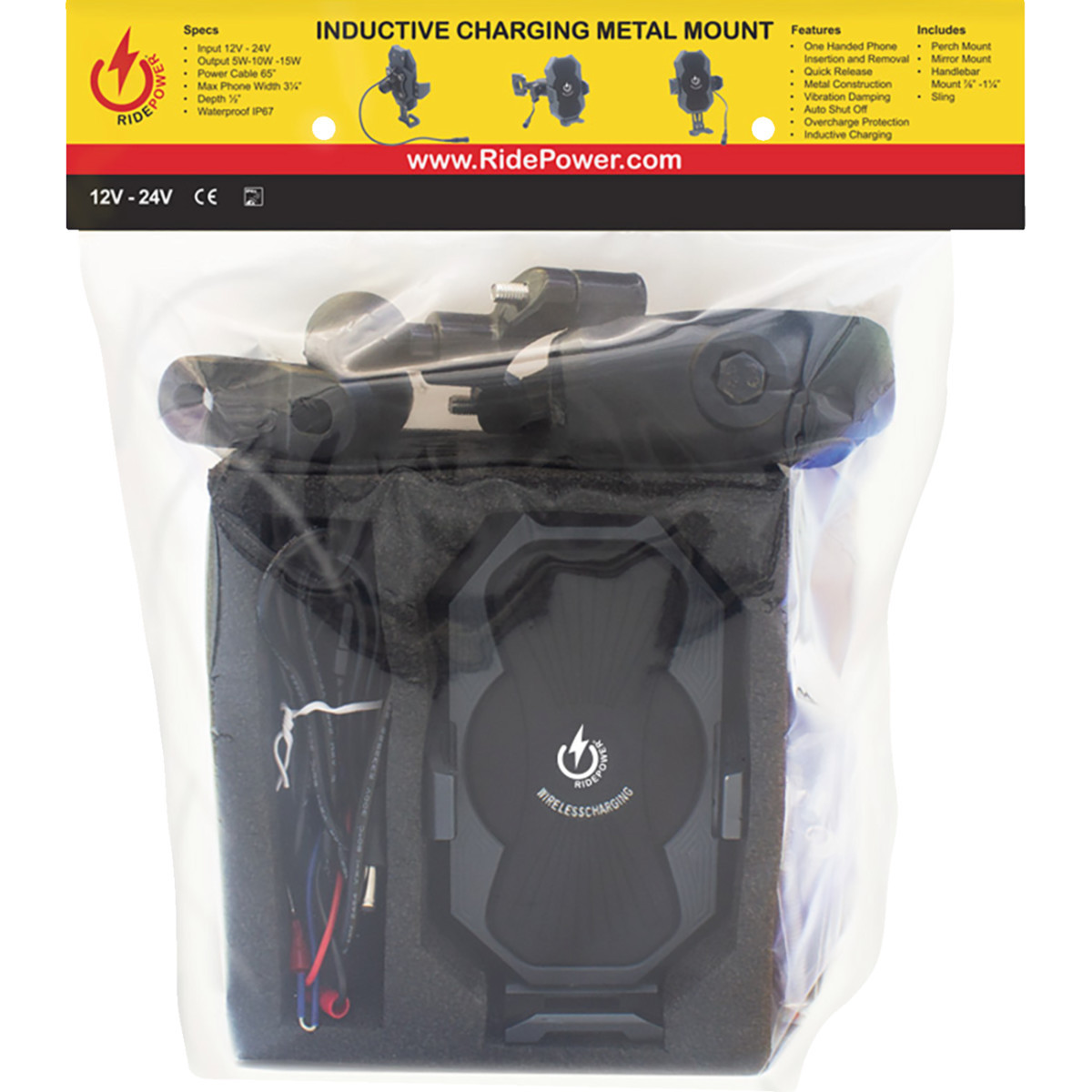 Ridepower #RPMTLINDCABLE63 - Power Cable - Inductive Phone Mount - Quick Disconnect - 63"