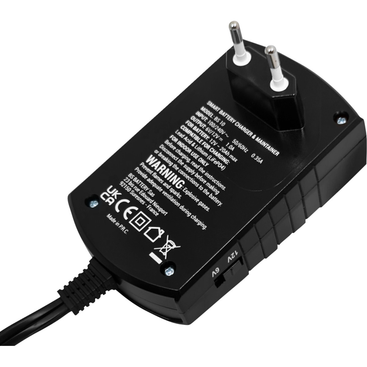 BS Battery #700571 - Battery Charger/Maintainer - BS 10 - 6 V/12 V - 1 A