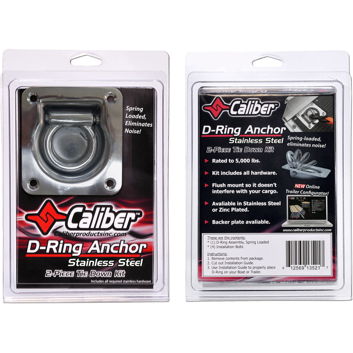 Caliber #13521 - D-Ring - Stainless Steel