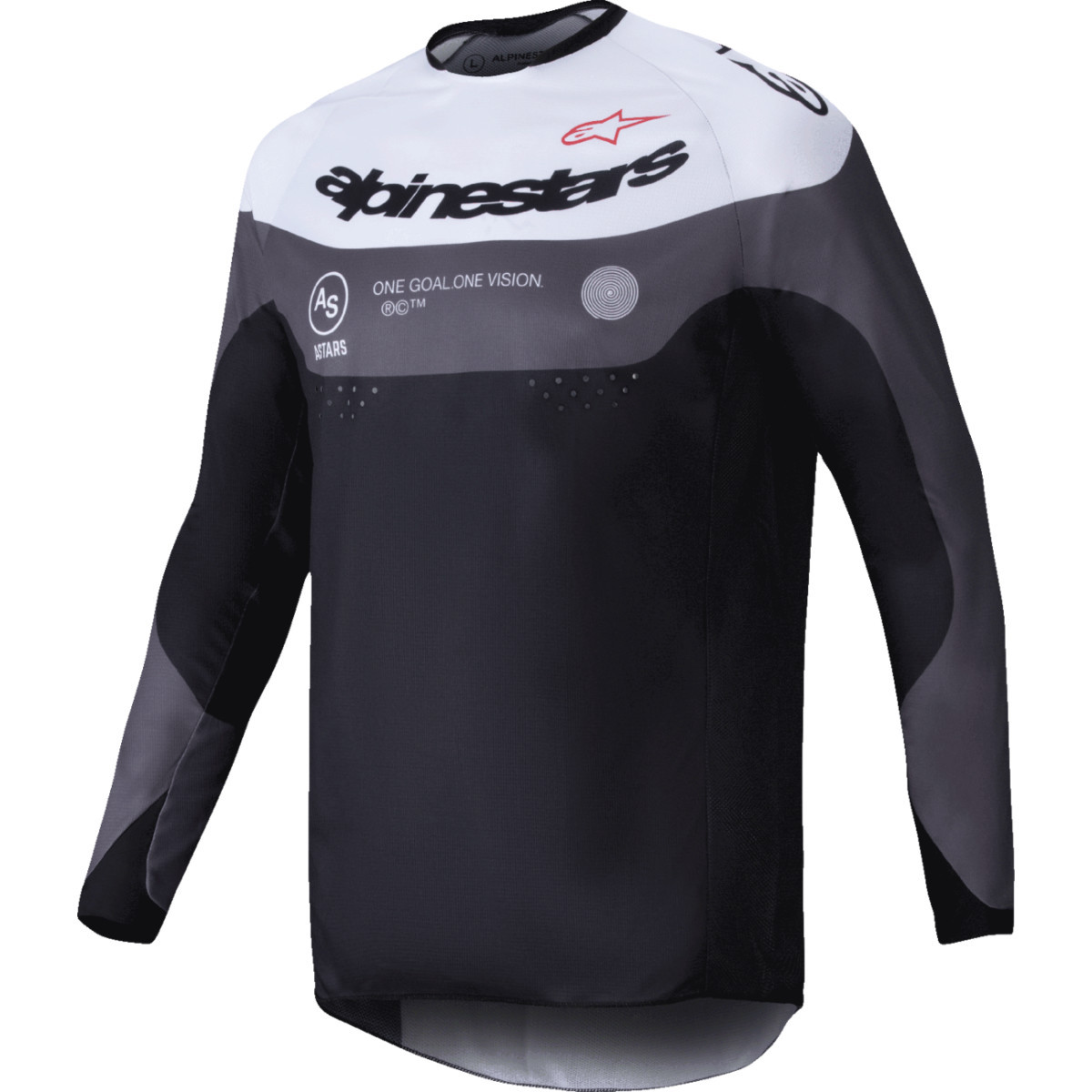 Alpinestars #3760125-1417-2X - Pro-Dura Long-Sleeve Jersey - Black/Magnet White - 2XL
