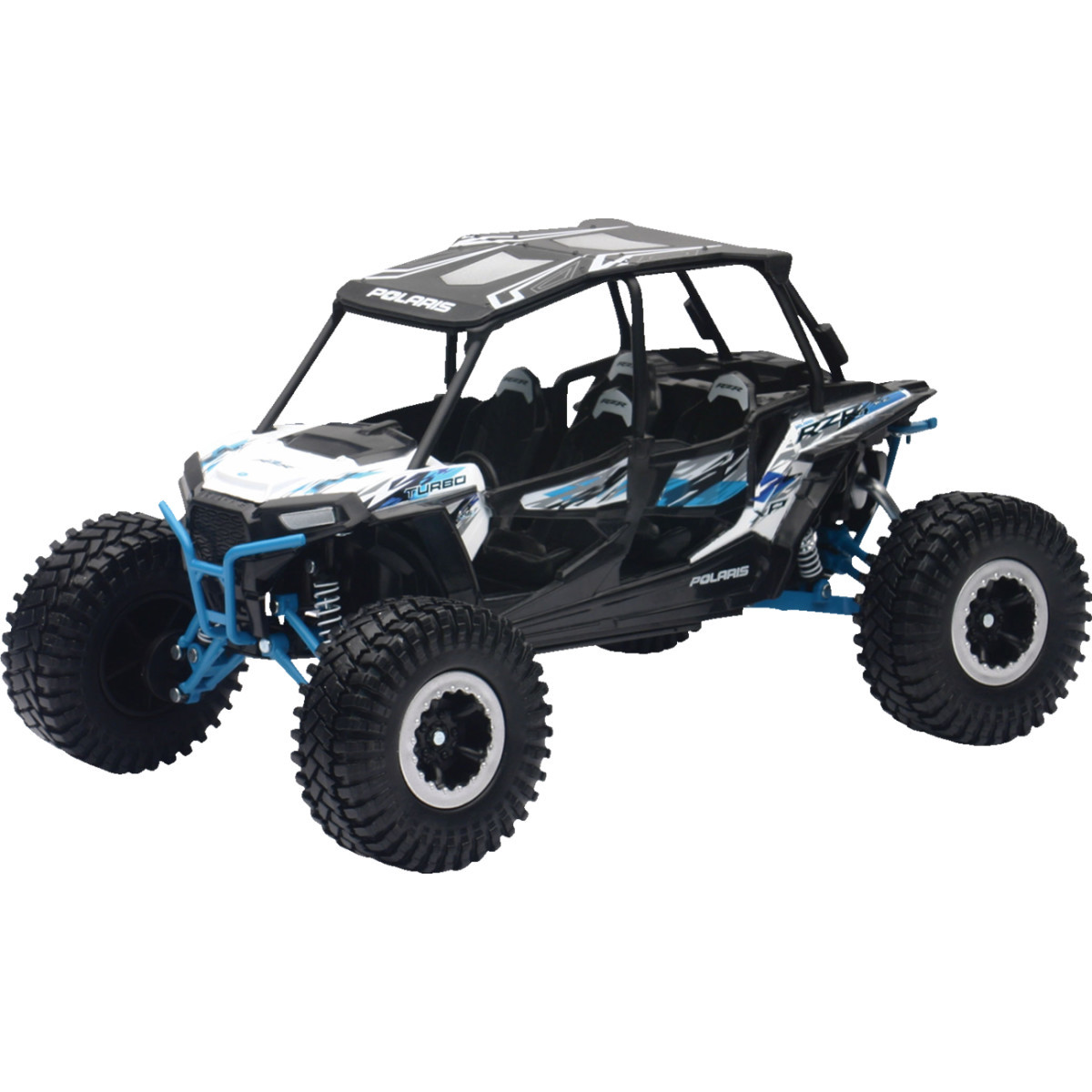 NEW RAY Toys #57976A - Polaris RZR XP 4 Turbo EPS - Rock Crawler - 1:18 Scale - White Lightning