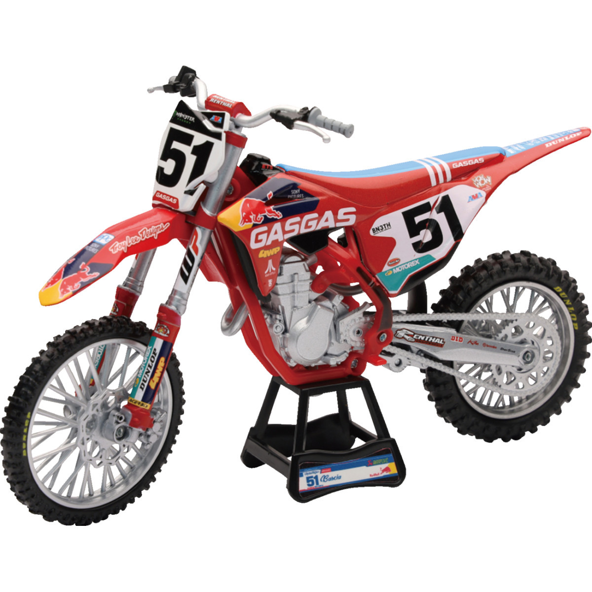 NEW RAY Toys #58303 - TLD Red Bull GasGas MC 450F Race Bike - Justin Barcia - 1:12 Scale - Red/Black/White