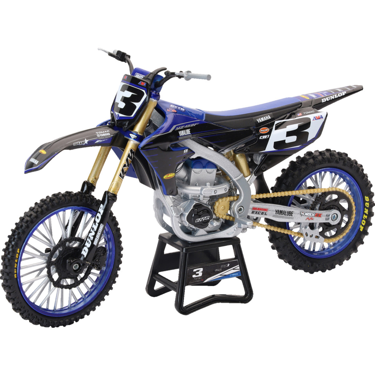 NEW RAY Toys #58323 - Yamaha Factory Race Team Bike - Eli Tomac - 1:12 Scale - Blue/Black
