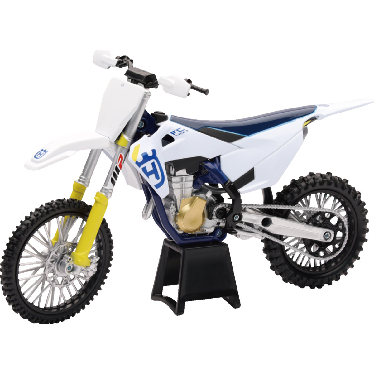 NEW RAY Toys #58153 - Husqvarna FC450 2019 Bike - 1:12 Scale - White/Blue/Black