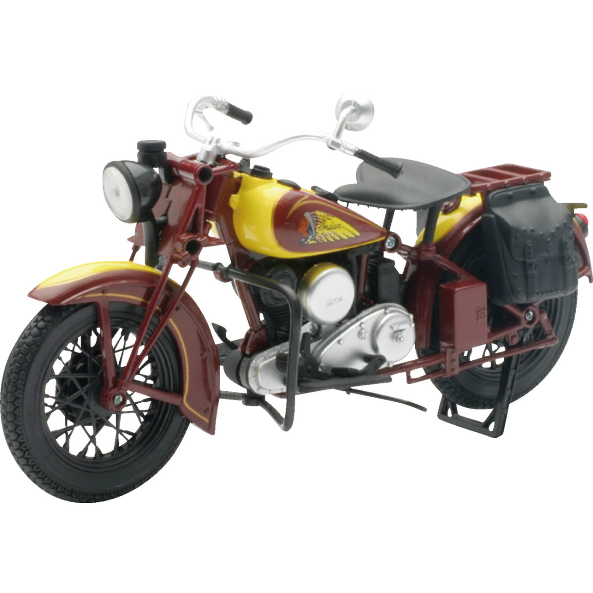 NEW RAY Toys #42113 - 1934 Indian Sport Scout - 1:12 Scale - Red/Yellow
