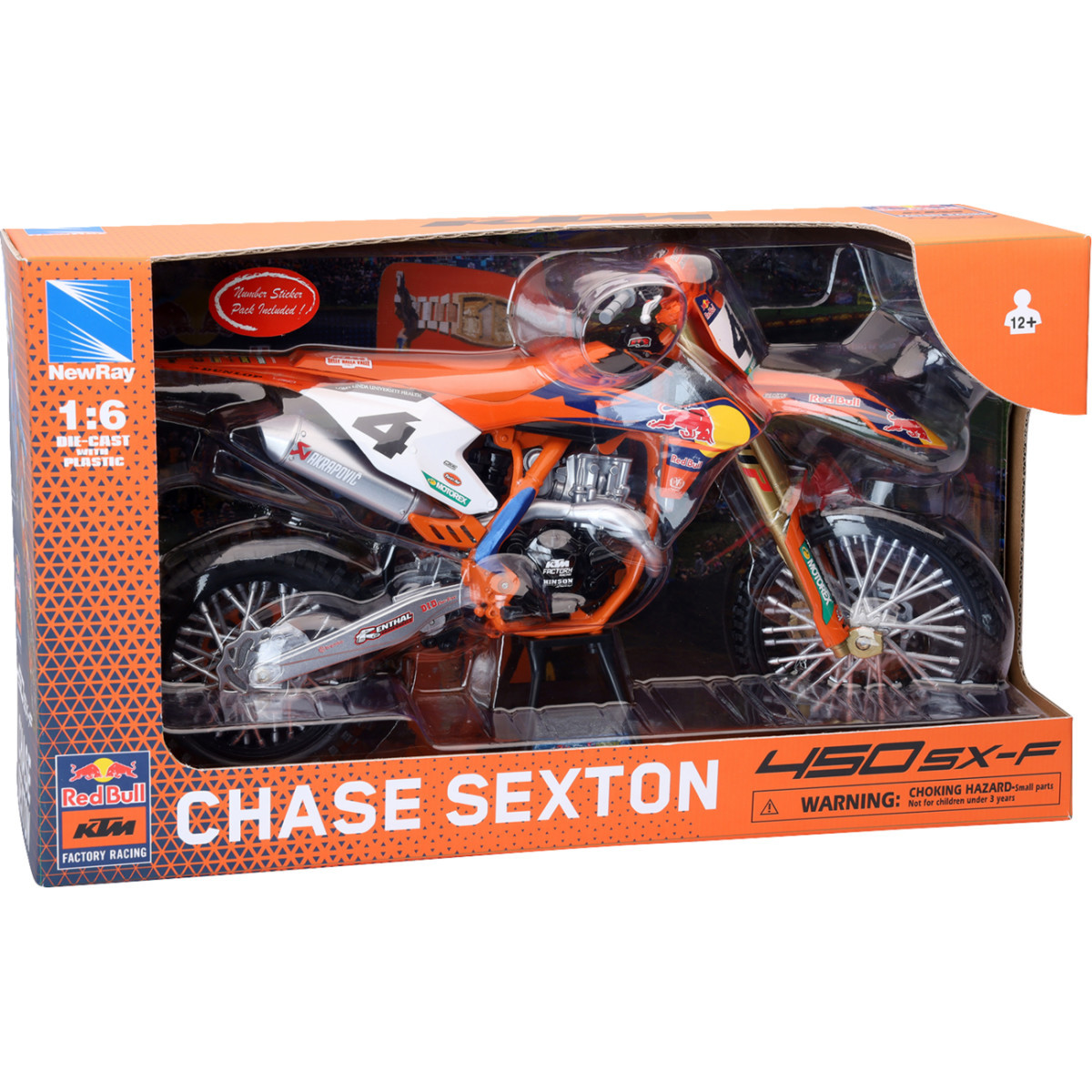 NEW RAY Toys #49743 - Red Bull KTM 450 SX-F - Chase Sexton #4 - 1:6 Scale