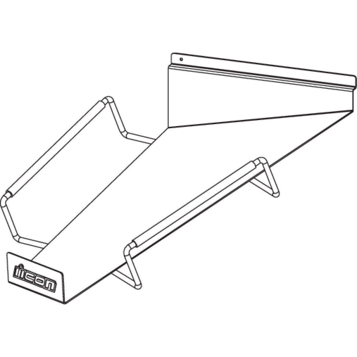 Icon - Slatwall Helmet Display Shelf - Left Hand