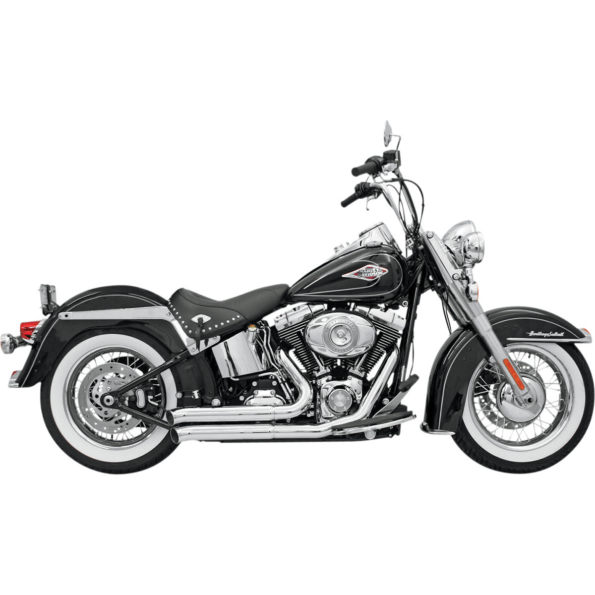 Bassani Xhaust #12113D - FireSweep Exhaust - Chrome - Softail
