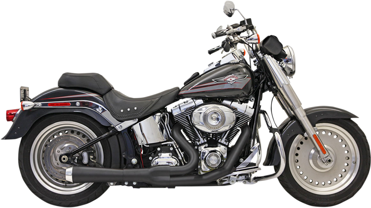 2:1 Exhaust - Black - Short - Softail