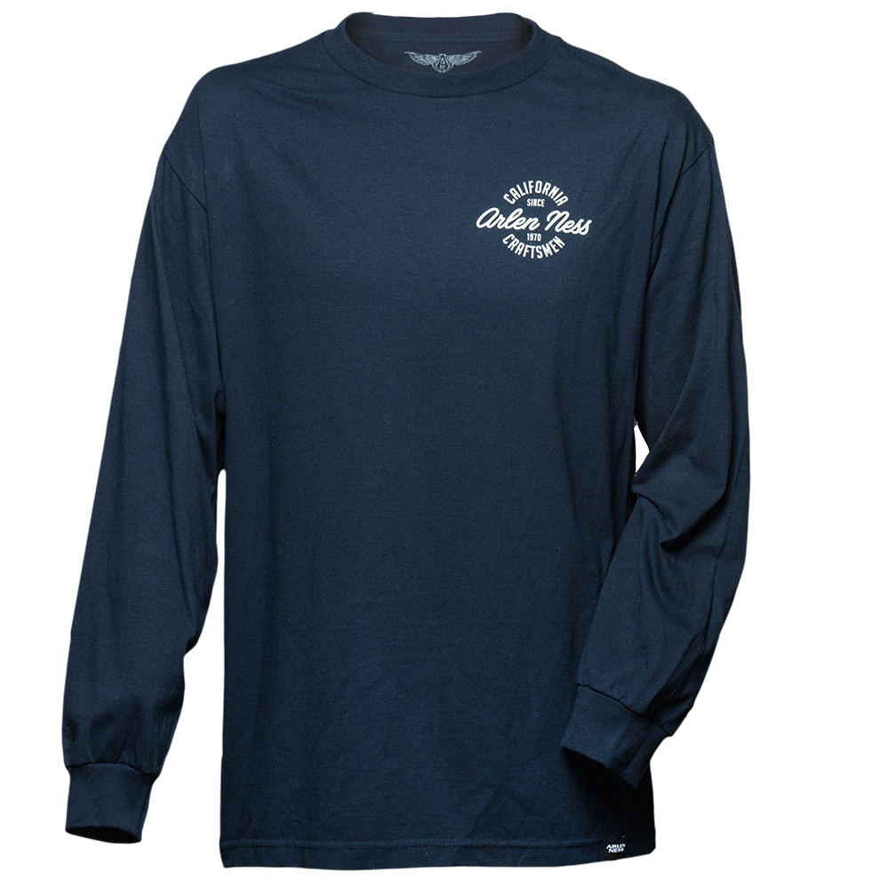 Arlen Ness #22-4993-S - Cali Clean Long Sleeve Shirt, Navy Blue - Small