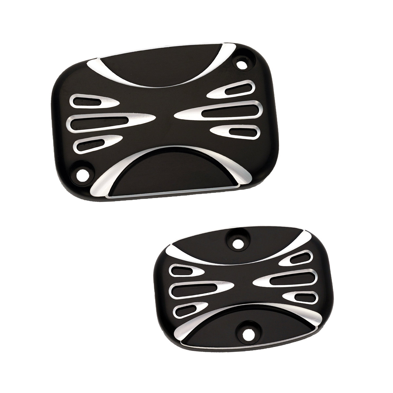 Arlen Ness #91-212 - Deep Cut Master Cylinder Cover Set, Black
