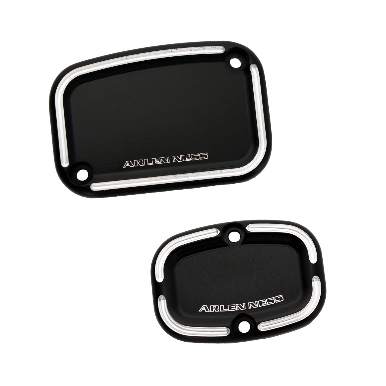 Arlen Ness #91-214 - Slot Track Master Cylinder Cover Set, Black - 05-07 FLT