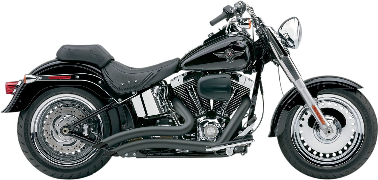 Speedster Swept Short Exhaust - Black - 12-17 Softail