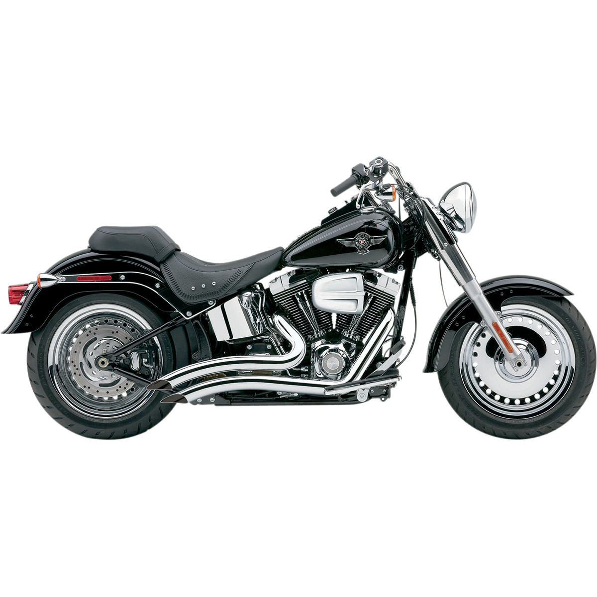 Cobra #6225 - Speedster Swept Short Exhaust - Chrome - '12-'17 Softail