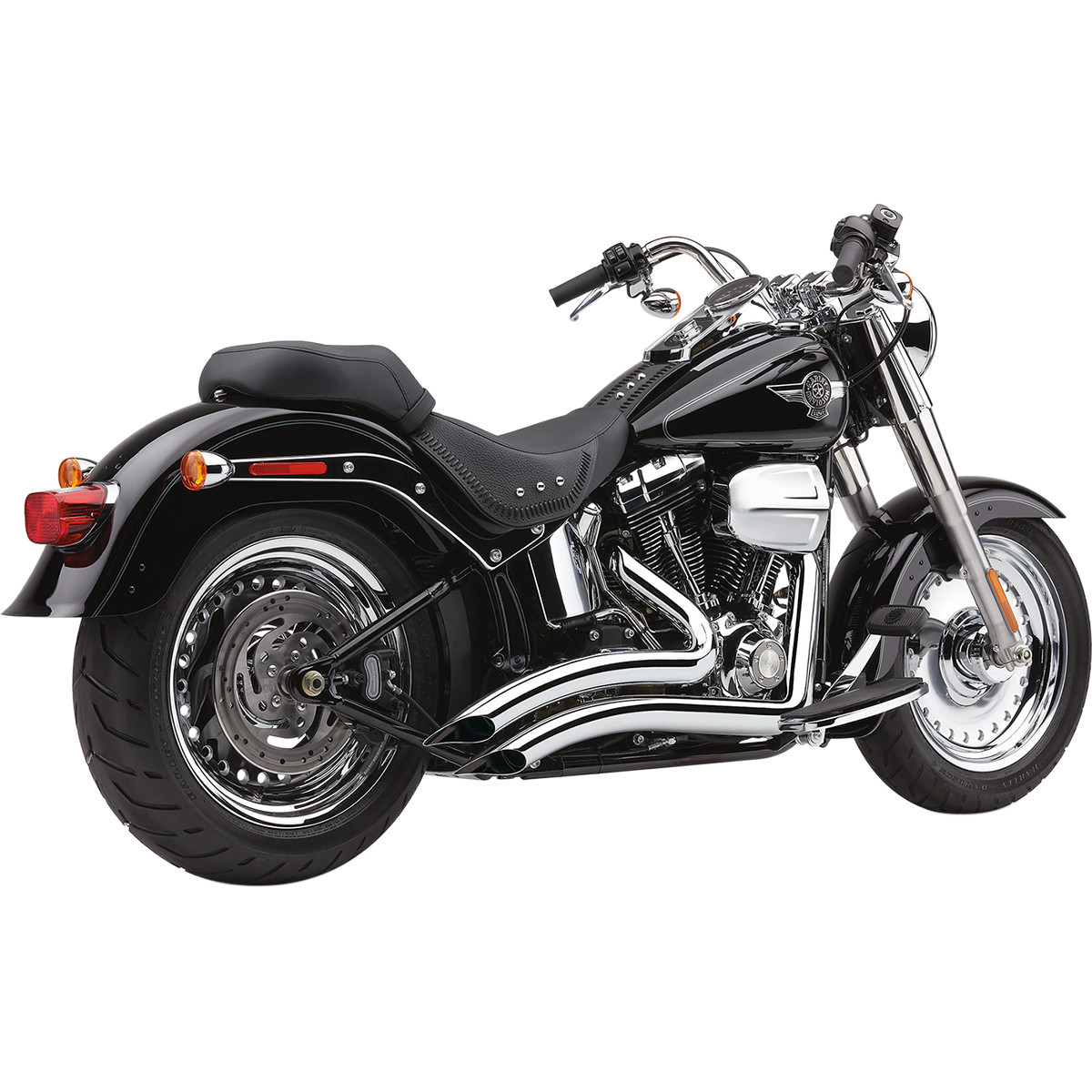 Cobra #6225 - Speedster Swept Short Exhaust - Chrome - '12-'17 Softail