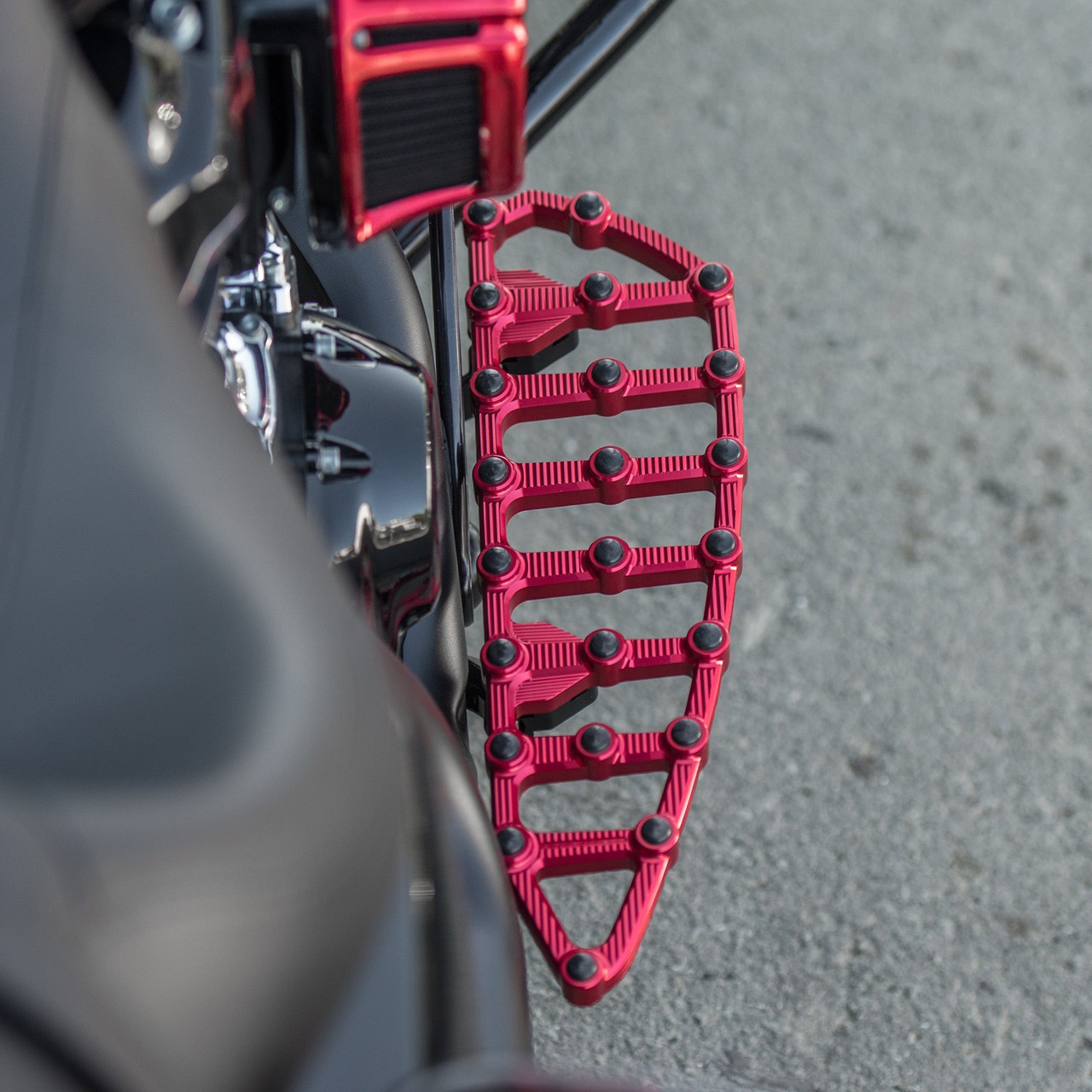 Arlen Ness #I-06-893 - Ness-MX Floorboards for Indian, Red