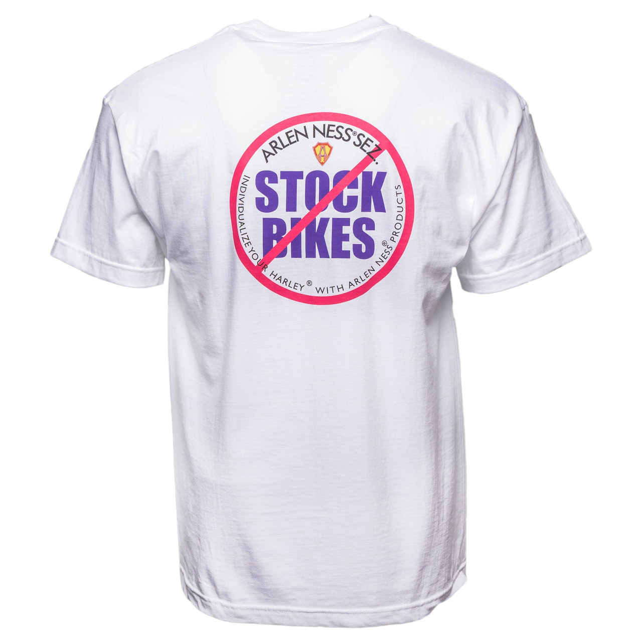 Arlen Ness #900-015-S - No Stock Bikes T-Shirt, White - Small