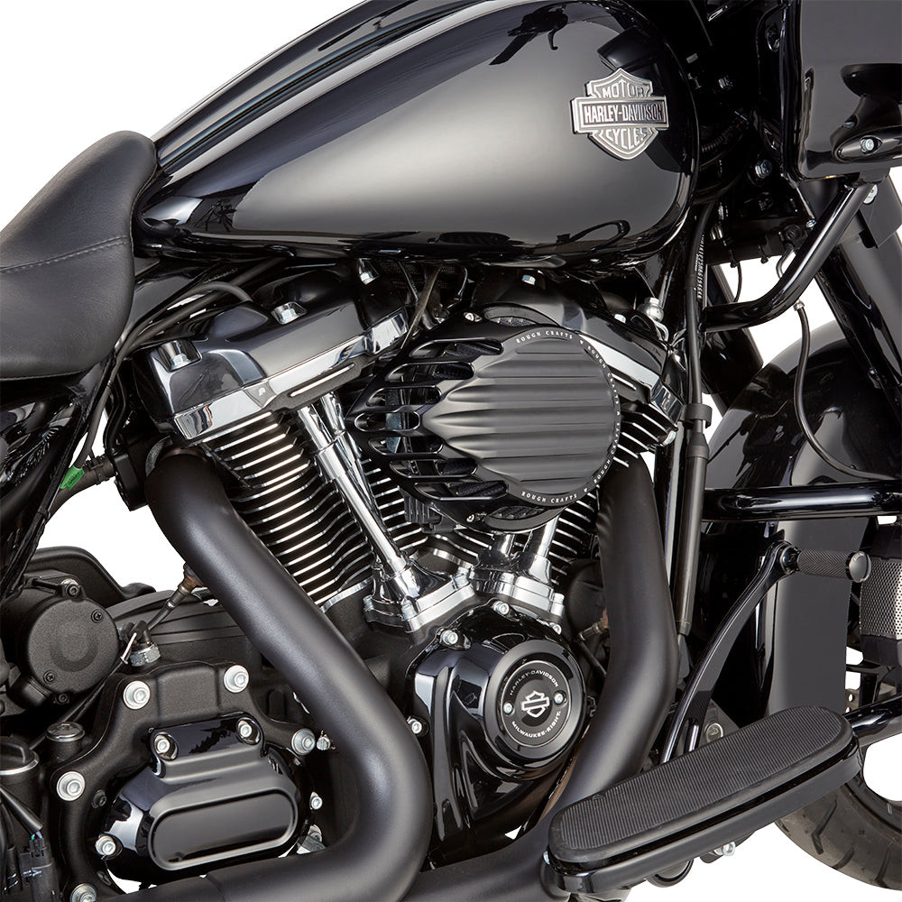 Arlen Ness #RC-600-003 - Rough Crafts® Finned Air Cleaner, Black - 91-up XL Sportster
