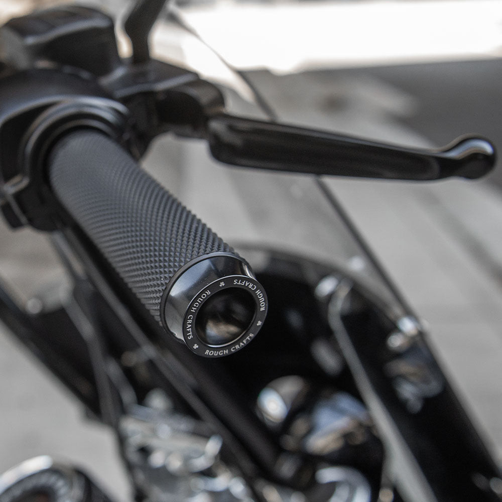 Arlen Ness #RC-500-000 - Rough Crafts® Grips, Black - Cable