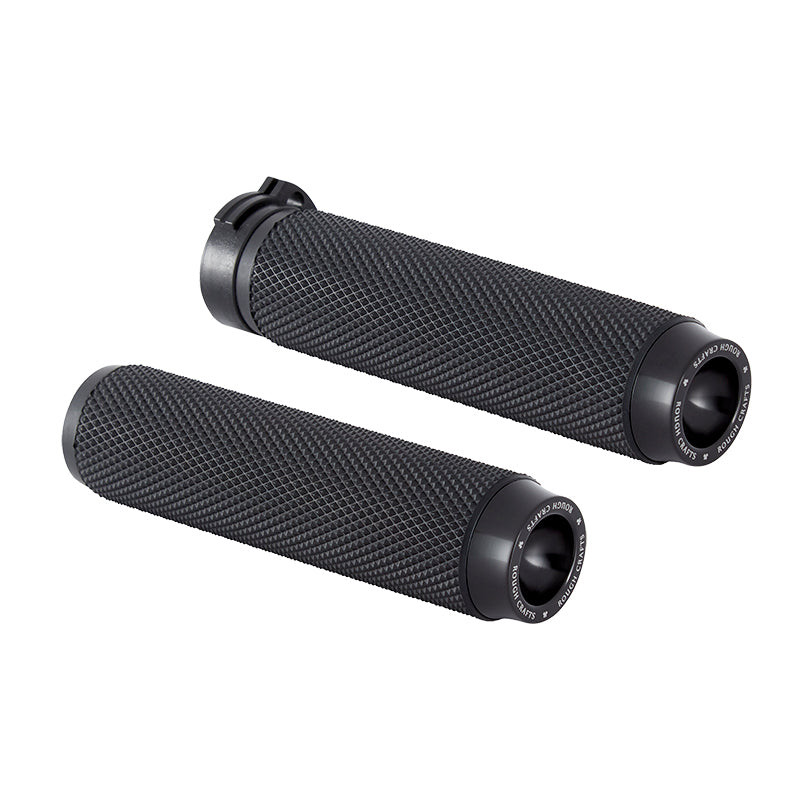 Arlen Ness #RC-500-002 - Rough Crafts® Grips, Black - Fly-By-Wire (FBW)