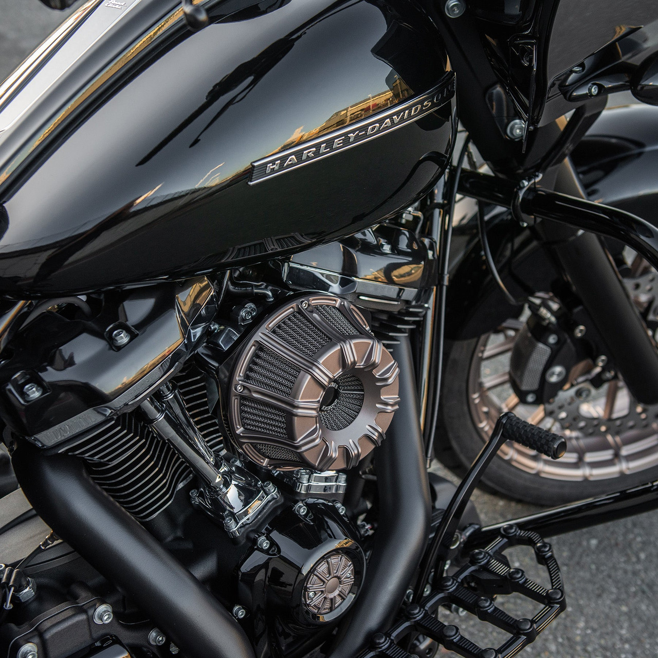 Arlen Ness #600-131 - 10-Gauge® Inverted Series Air Cleaner, Titanium - '22-up RH975 models