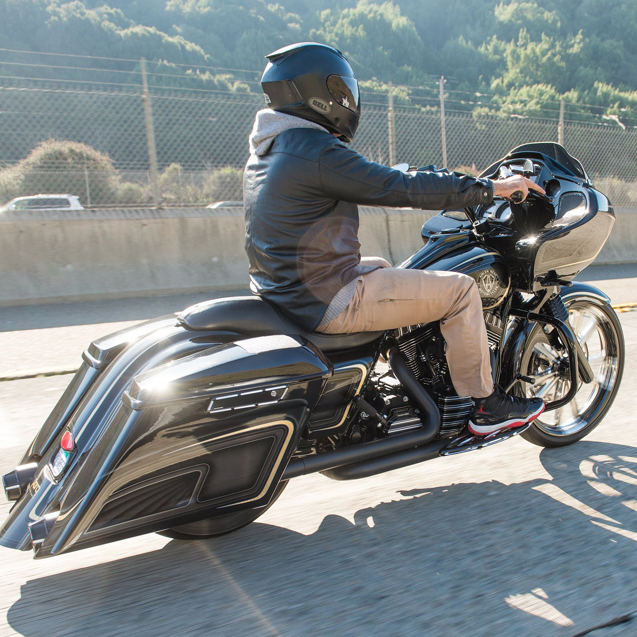 Arlen Ness #60-113 - Down-N-Out Stretched Saddlebags, Composite - 14-up FLT / Single